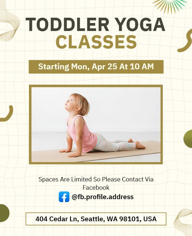 Toddler Yoga Classes Promotional Flyer Template