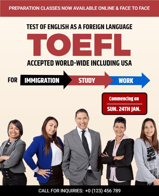 Toefl Preparation Classes Flyer Template