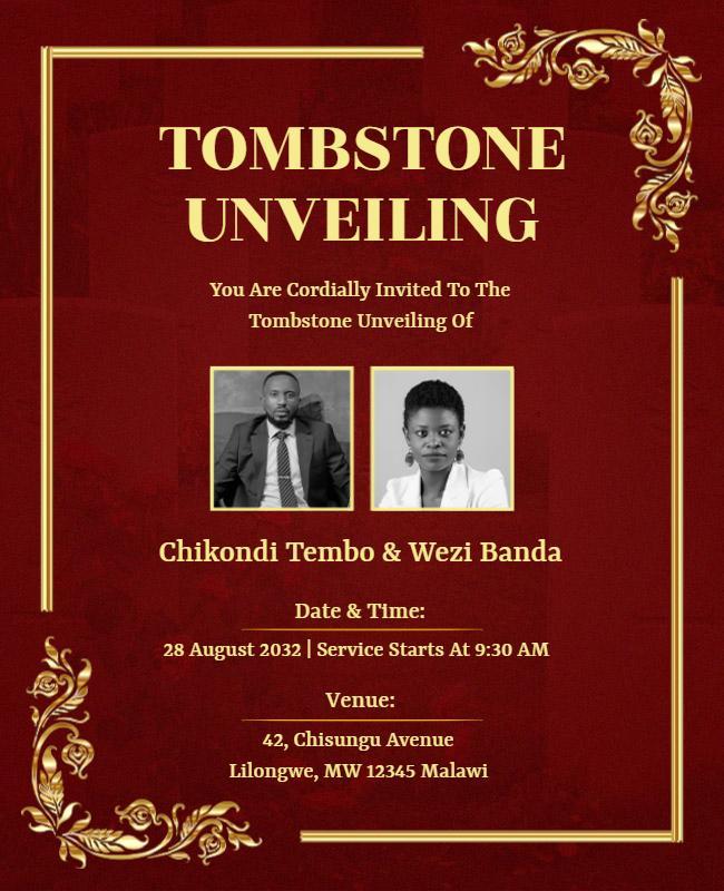 Tombstone Unveiling Ceremony Flyer Template