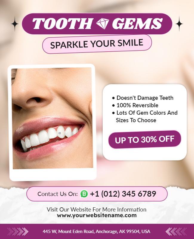 Tooth Gem Enhancement Promotional Flyer Template