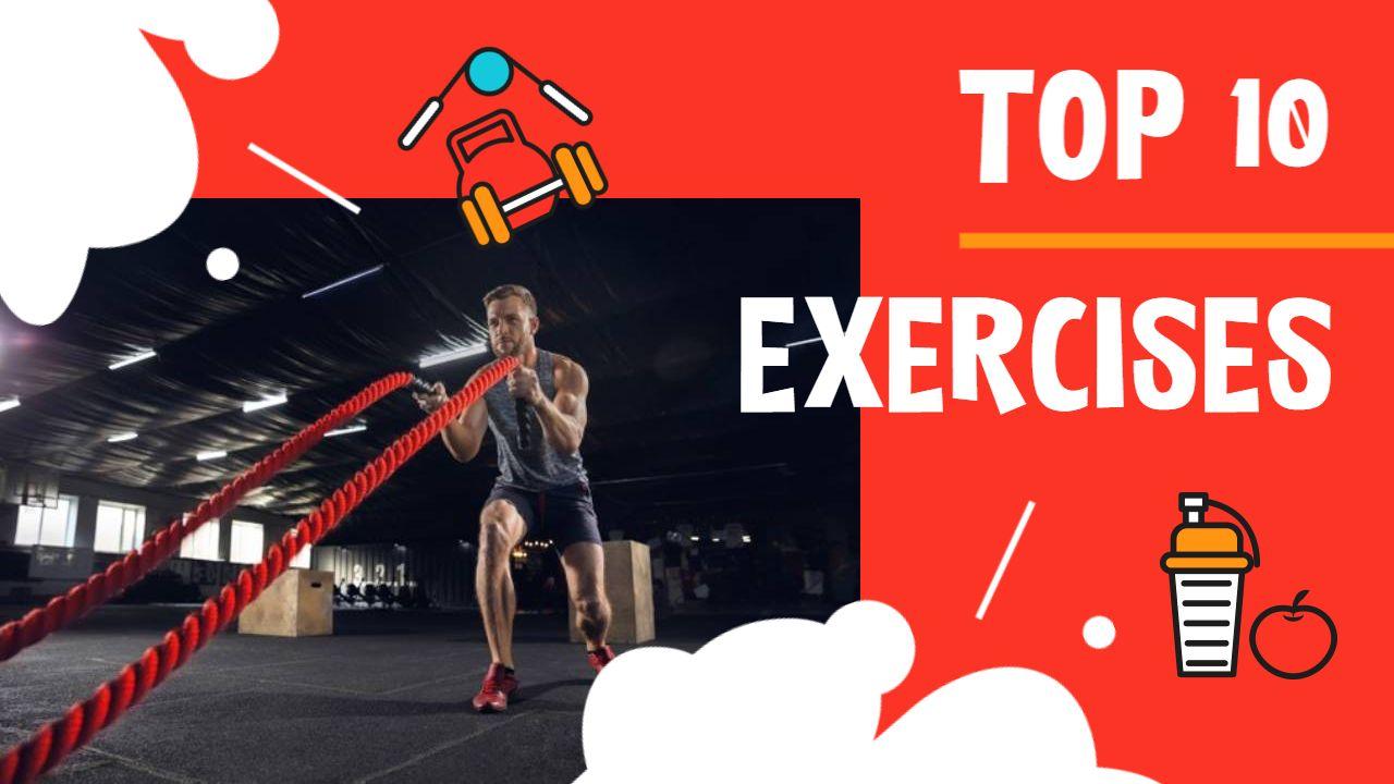 Top 10 Effective Fitness Exercises YouTube Thumbnail Template