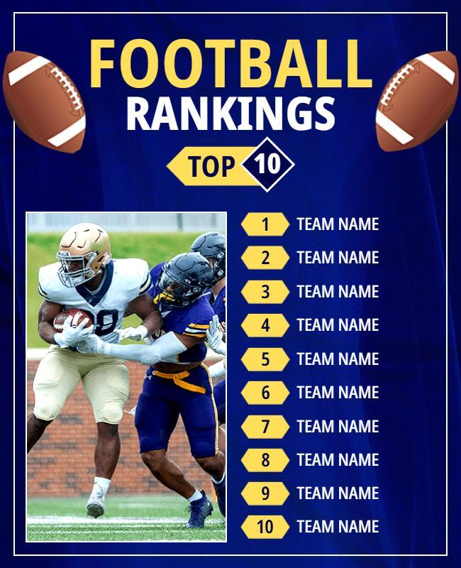 Top 10 Football Rankings Flyer Template