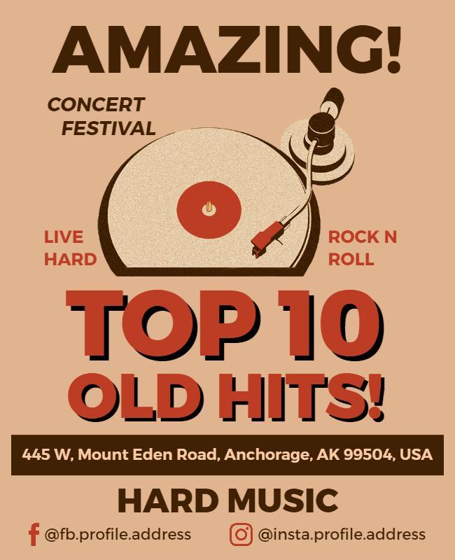 Top 10 Old Hits Concert Festival Flyer Template