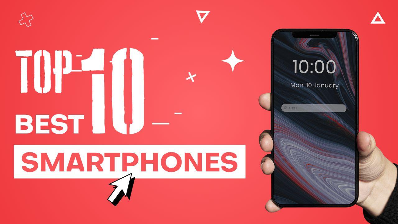 Top 10 Smartphones Review Technology YouTube Thumbnail Template