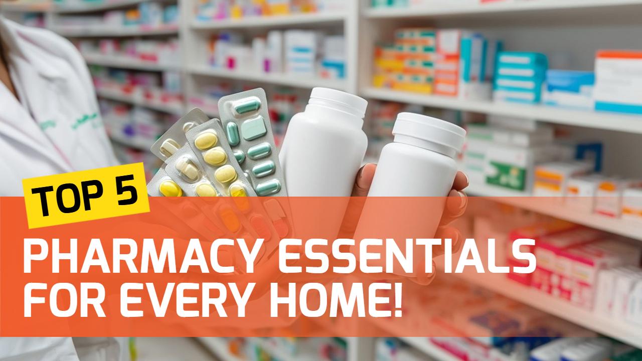 Top 5 Pharmacy Essentials Home Guide Trending YouTube Thumbnail Template