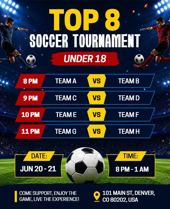Top 8 Soccer Tournament Event Flyer Template