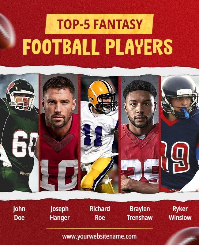 Top Fantasy Football Players Ranking Flyer Template