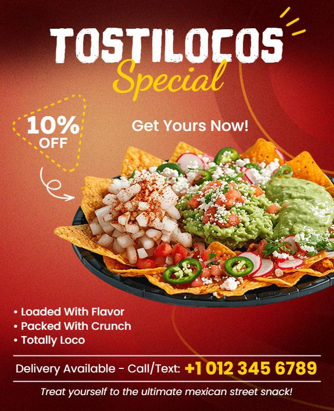 Tostilocos Discounted Street Food Flyer Template