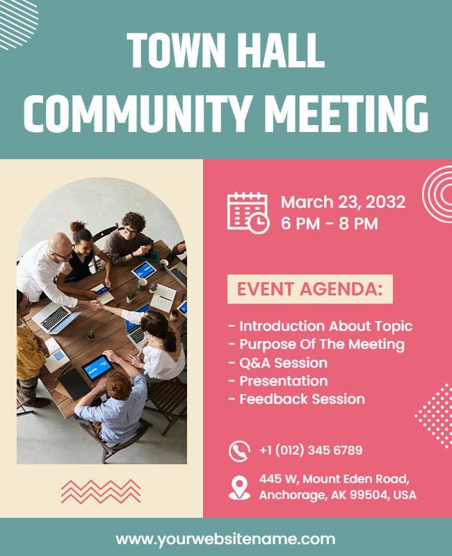 Town Hall Community Meeting Flyer Template