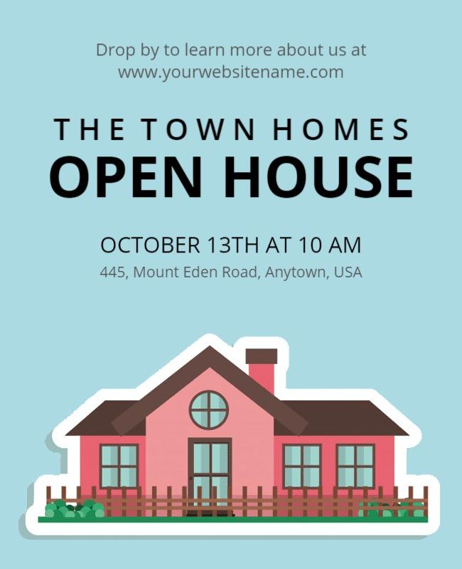 Town Homes Open House Event Flyer Template