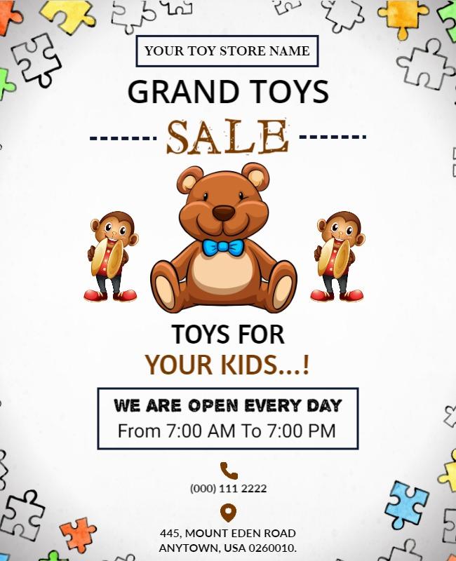 Toy Store Grand Sale Promotional Flyer Template