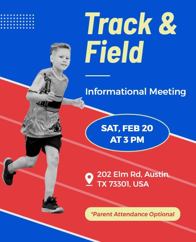 Track and Field Informational Meeting Flyer Template