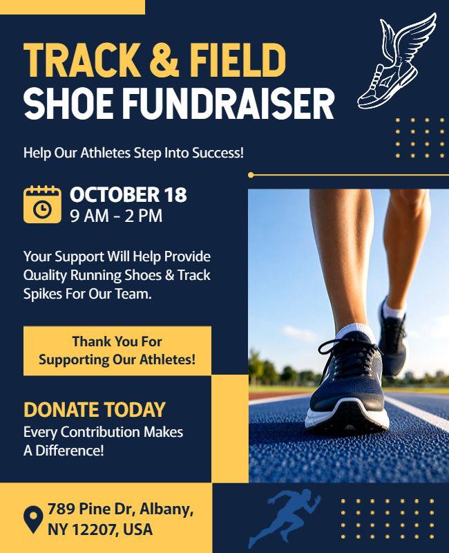 Track and Field Shoe Fundraiser Flyer Template