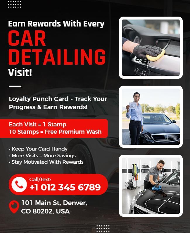 Track Your Car Detailing Progress Flyer Template