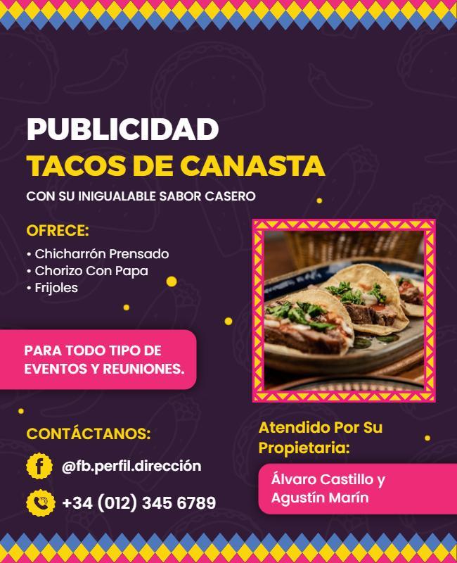 Traditional Basket Tacos Advertisement Flyer Template