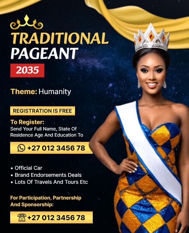 Traditional Beauty Pageant Event Flyer Template