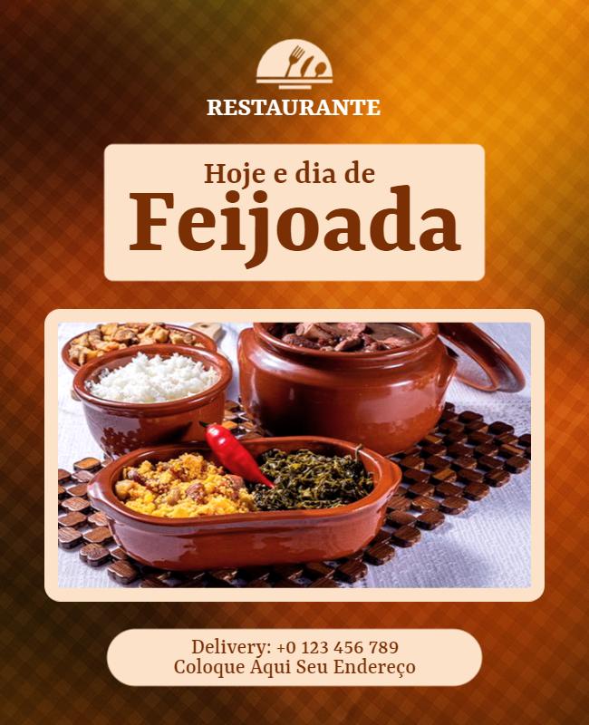 Traditional Brazilian Feijoada Restaurant Flyer Template