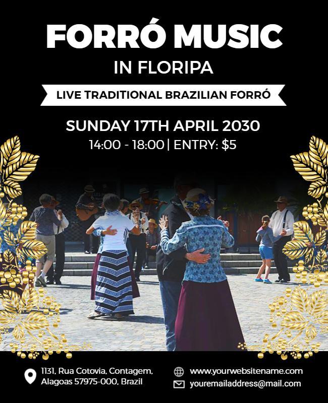 Traditional Brazilian Forro Music Event Flyer Template