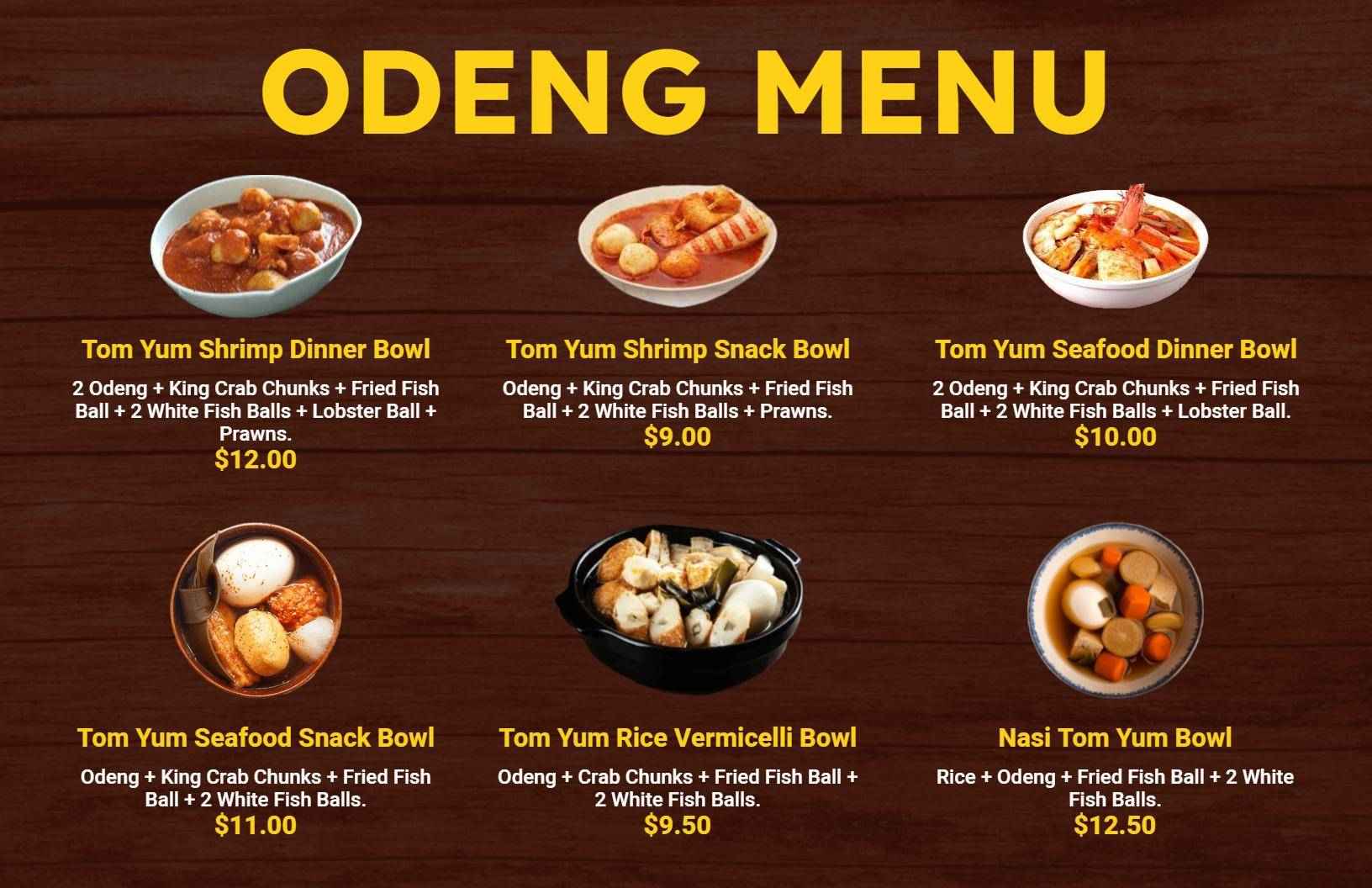 Traditional Brown Odeng Bowl Menu Template