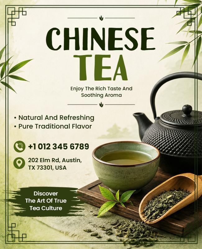 Traditional Chinese Tea Culture Promotional Flyer Template
