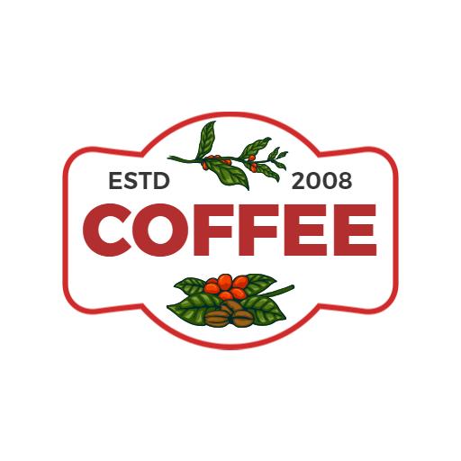 Traditional Coffee Badge Featuring Rich Green Leaves Logo Template