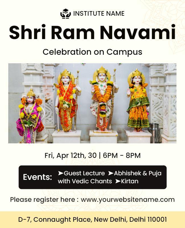 Traditional Colorful Shri Ram Navami Campus Celebration Poster Template