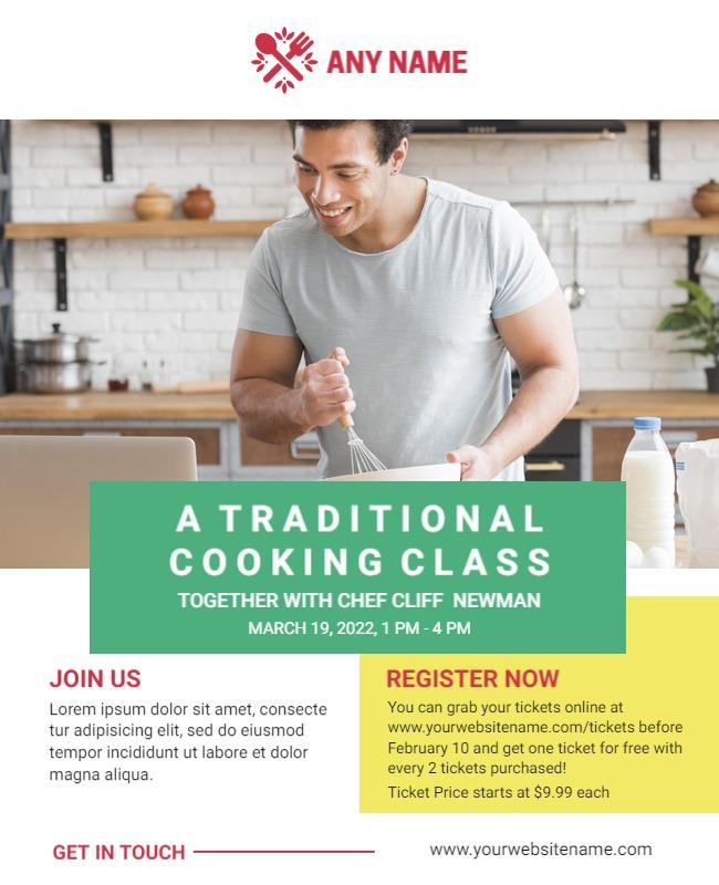 Traditional Cooking Class Event Flyer Template