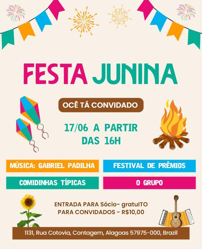 Colorful Festive Junina Celebration Invitation Flyer Template