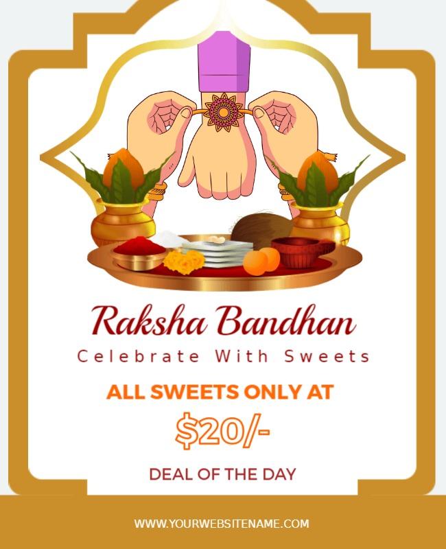 Traditional Festive Raksha Bandhan Celebration Poster Template