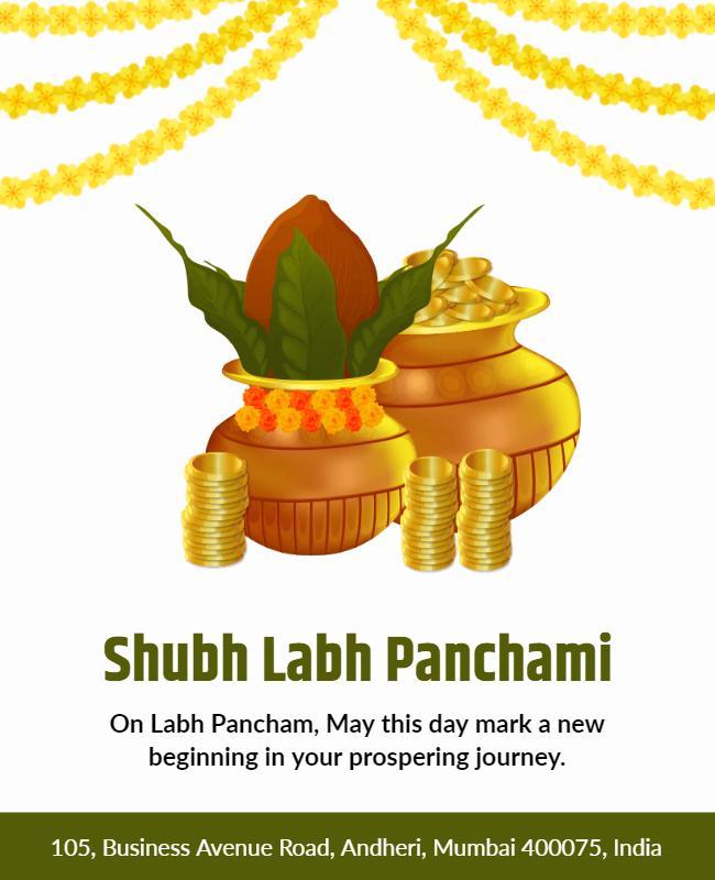 Traditional Festive Shubh Labh Panchami Celebration Poster Template