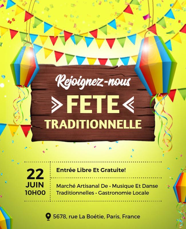 Traditional Fete Festival Celebration Flyer Template