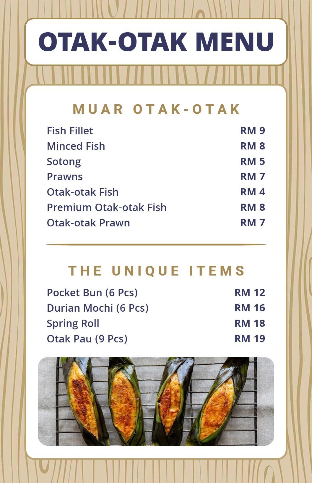 Traditional Flavorful Otak-Otak Selection Menu Template