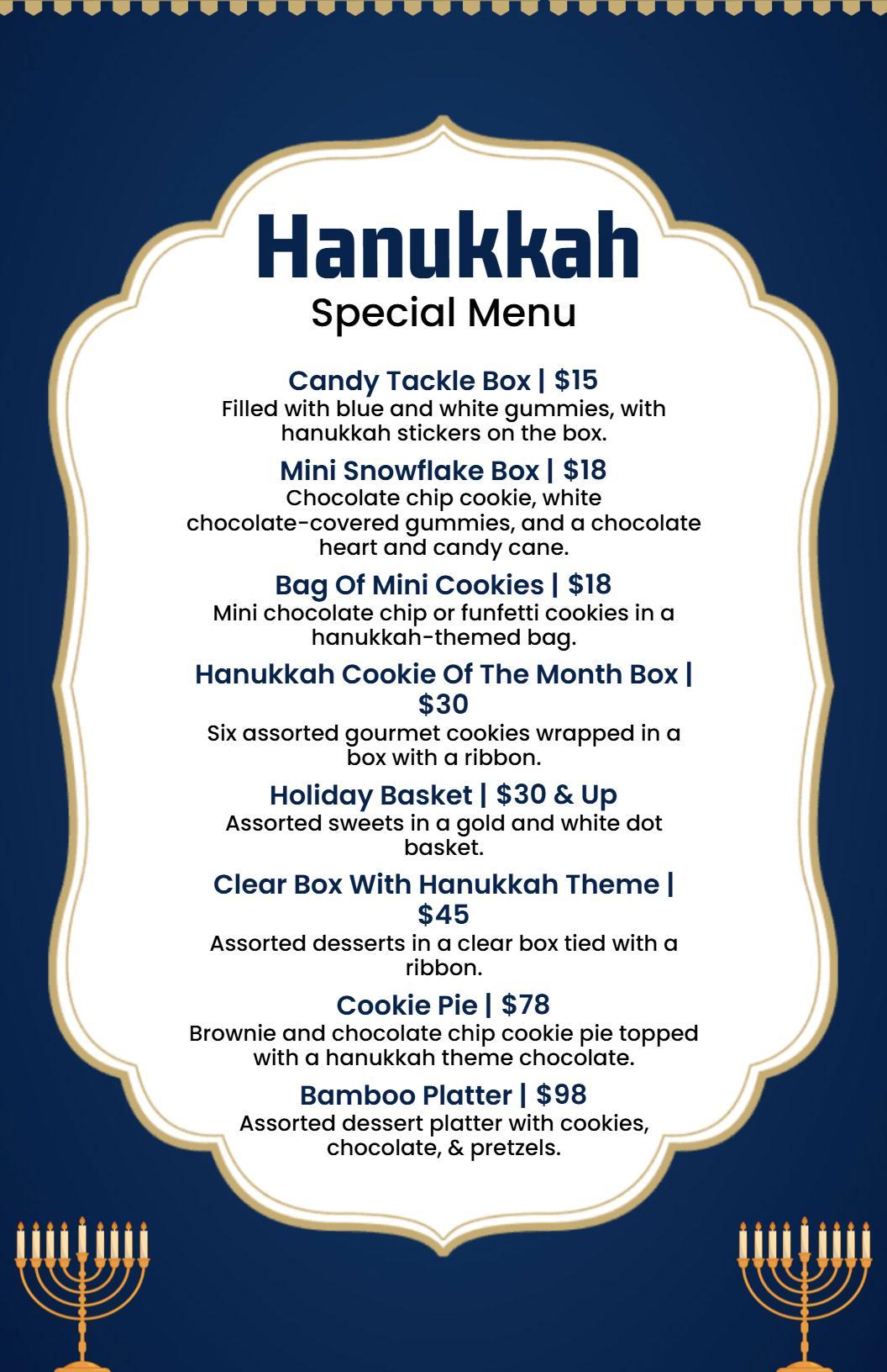 Traditional Hanukkah Special Menu Template