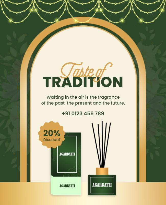 Traditional Incense Stick Promotional Flyer Template