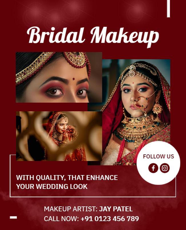 Traditional Indian Bridal Makeup Services Flyer Template