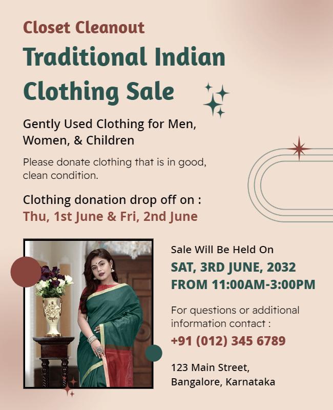 Traditional Indian Clothing Sale Flyer Template