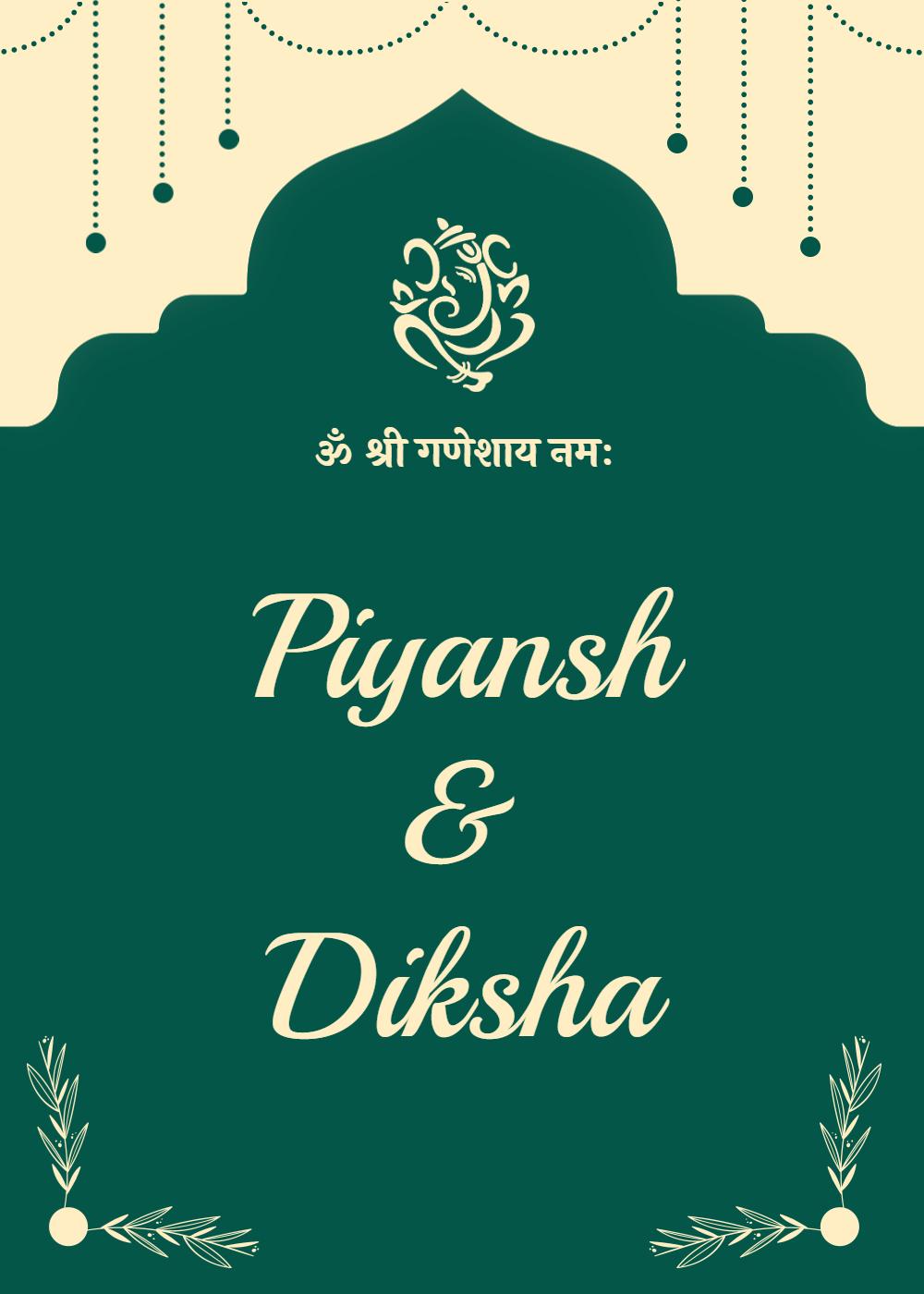 Traditional Indian Wedding Ceremony Celebration Invitation Template