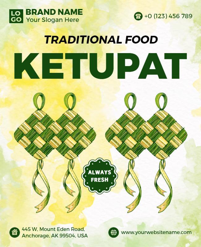 Traditional Ketupat Food Promotion Flyer Template