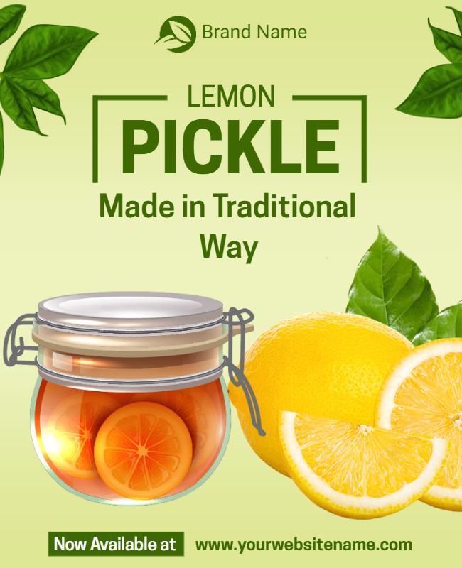 Traditional Lemon Pickle Promotion Flyer Template