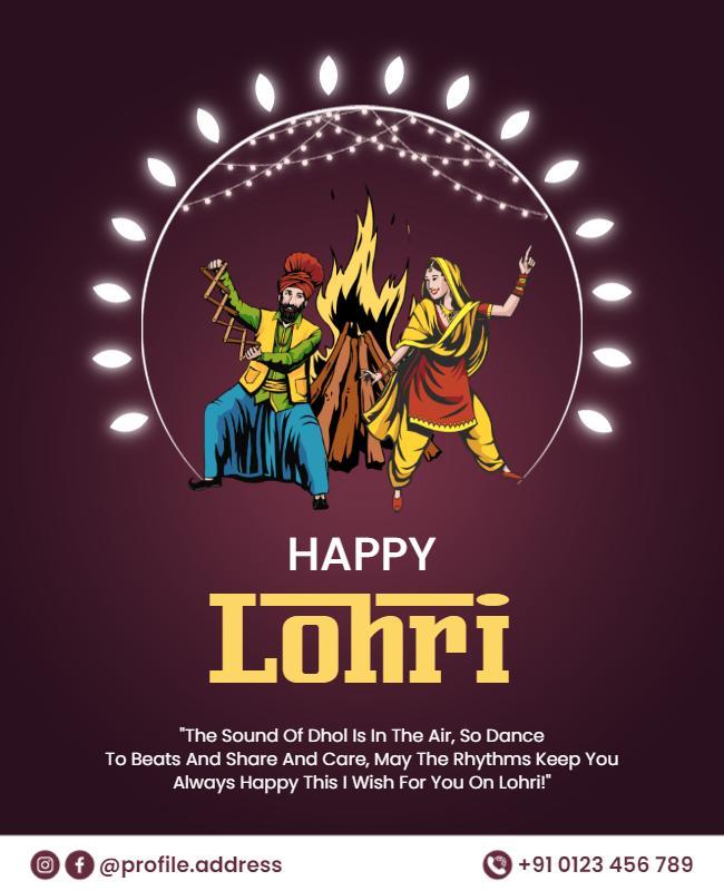 Traditional Lohri Celebration Flyer Template