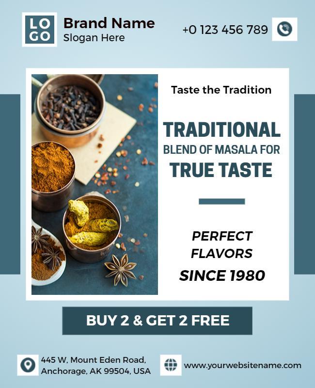 Traditional Masala Spice Promotion Flyer Template