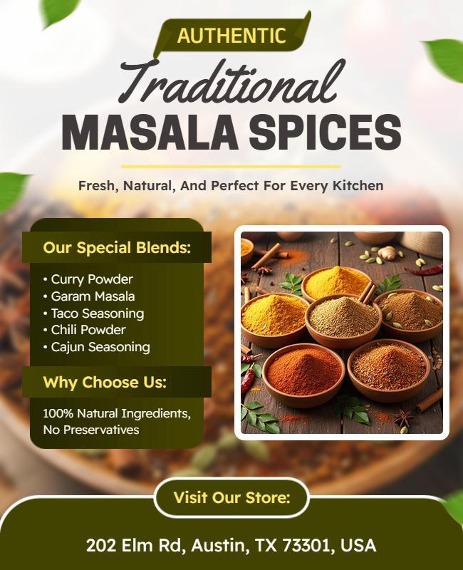 Traditional Masala Spices Advertisement Flyer Template Traditional Masala Spices Advertisement Flyer Template