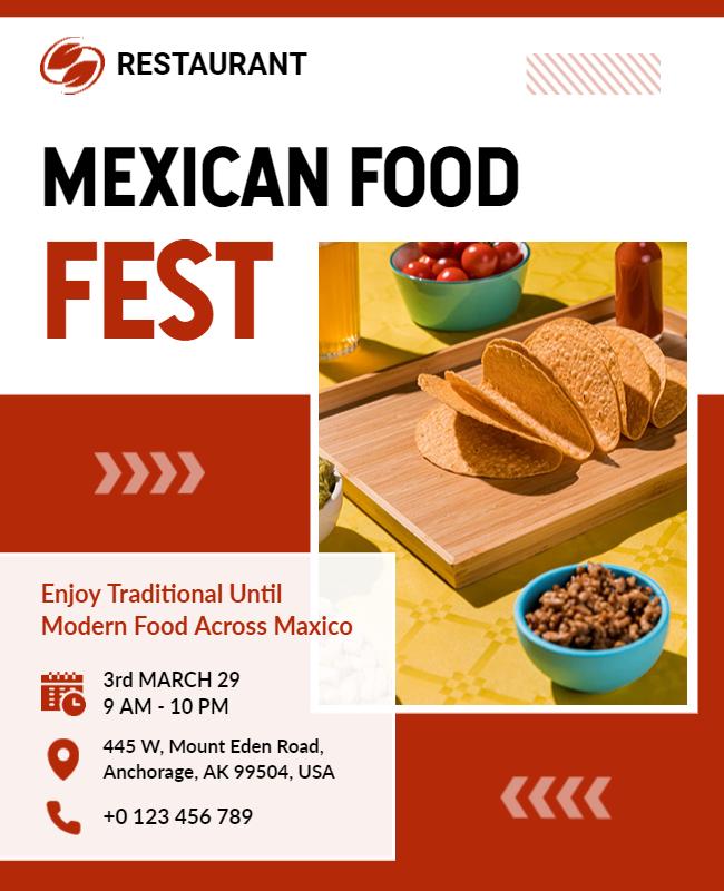 Traditional Mexican Food Festival Flyer Template