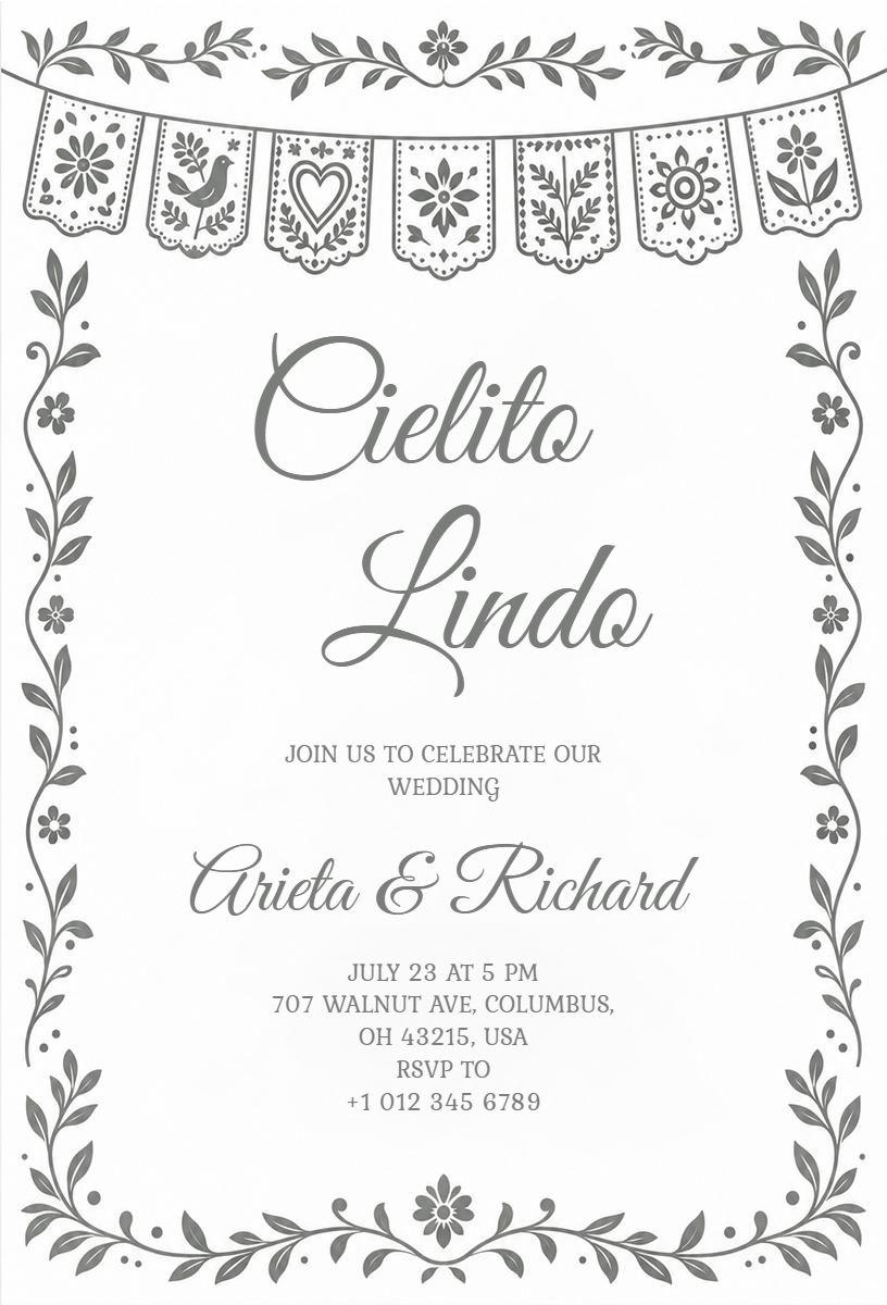 Traditional Mexican Wedding Event Invitation Template