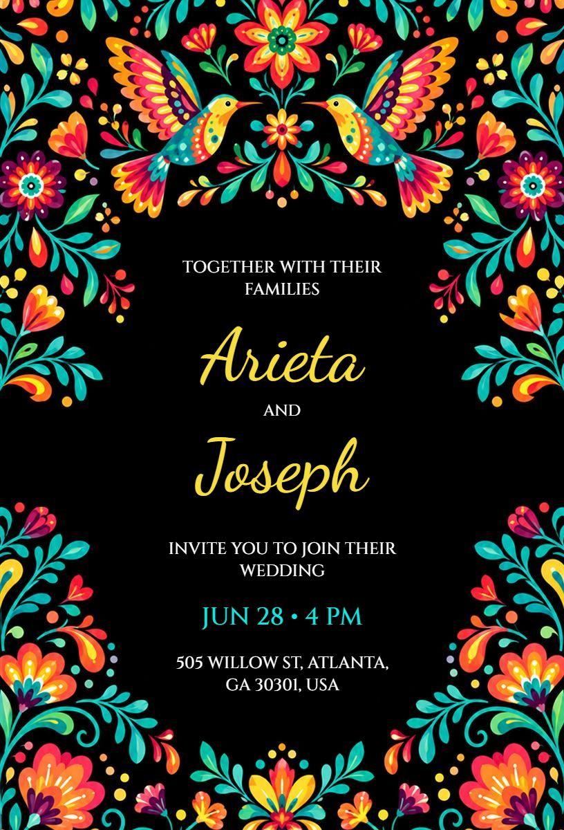 Traditional Mexican Wedding Invitation Template