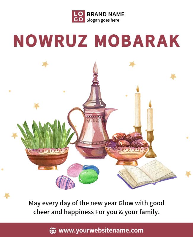 Traditional Nowruz Celebration with Persian Elements Poster Template