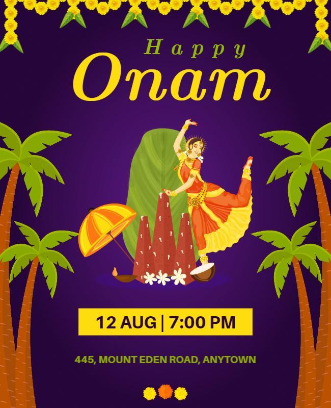 Traditional Onam Festival Celebration Flyer Template