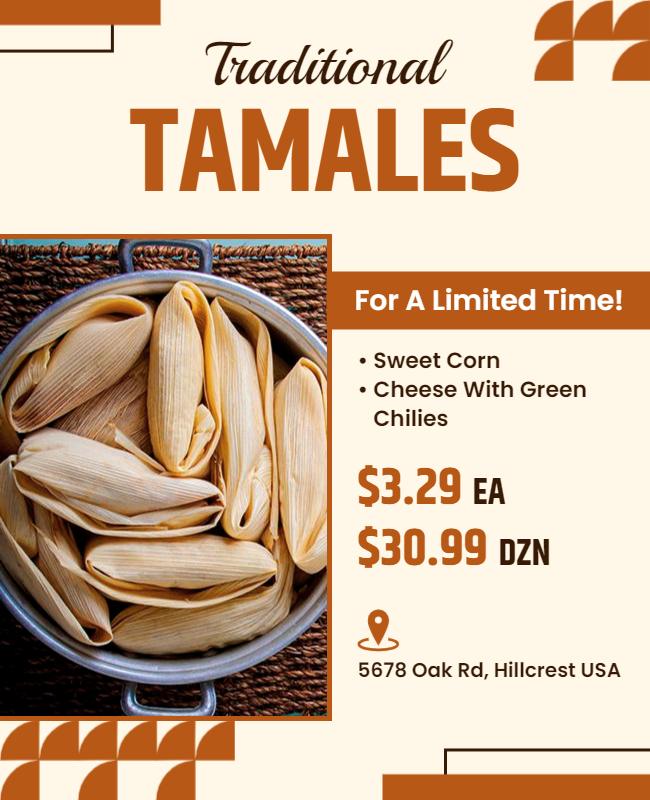 Traditional Tamale Promotion Flyer Template