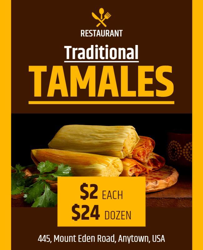 Traditional Tamales Restaurant Promotion Flyer Template