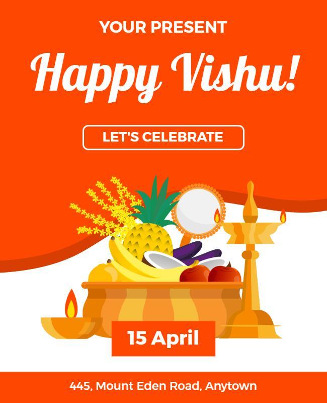 Traditional Vishu Festival Celebration Flyer Template